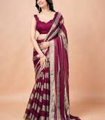 Maroon women ethnic motifs woven design saree
