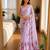 baby-pink silk blend floral print ready to wear saree