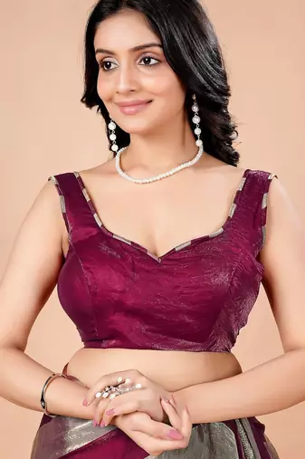 Maroon women ethnic motifs woven design saree
