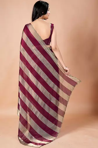 Maroon women ethnic motifs woven design saree