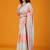 Multicolor colourblocked satin saree