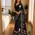 black silk blend floral print ready to wear saree