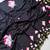 black silk blend floral print ready to wear saree