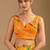 Yellow leheriya beads and stones poly chiffon saree