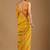 Yellow leheriya beads and stones poly chiffon saree