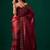 Maroon embellished beads and stones satin saree