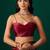 Maroon embellished beads and stones satin saree