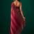 Maroon embellished beads and stones satin saree