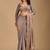 Grey ethnic motifs embroidered organza heavy work saree