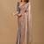 Grey ethnic motifs embroidered organza heavy work saree