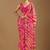 Pink leheriya beads and stones poly chiffon saree