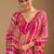 Pink leheriya beads and stones poly chiffon saree