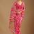 Pink leheriya beads and stones poly chiffon saree
