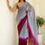 Grey women ombre zari saree