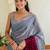 Grey women ombre zari saree