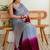 Grey women ombre zari saree