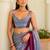 Grey women ombre zari saree