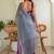 Grey women ombre zari saree