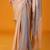 Grey women embroidered glden cut mirror tissue saree