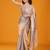 Grey women embroidered glden cut mirror tissue saree