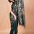 Green women ethnic motifs woven design saree
