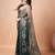 Green women ethnic motifs woven design saree