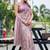 Purple floral beads and stones tissue saree