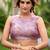 Purple floral beads and stones tissue saree