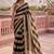 Black striped zari organza saree