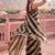 Black striped zari organza saree