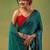 Teal zari tissue saree