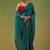 Teal zari tissue saree