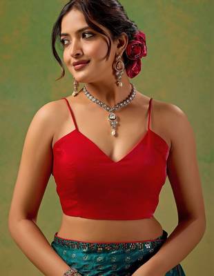 Teal zari tissue saree 4