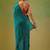 Teal zari tissue saree