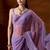 Lavender floral beads and stones  chiffon saree