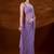 Lavender floral beads and stones  chiffon saree