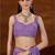 Lavender floral beads and stones  chiffon saree