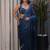 Blue checked tissue heavy work saree