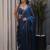 Blue checked tissue heavy work saree