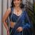 Blue checked tissue heavy work saree