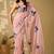 Pink beads and stones organza saree