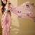 Pink beads and stones organza saree