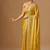Yellow embellished beads and stones organza heavy work saree