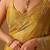 Yellow embellished beads and stones organza heavy work saree