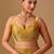 Yellow embellished beads and stones organza heavy work saree