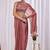 Rose woven design beads and stones saree