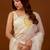 Off white sequinned organza saree
