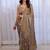 Grey embellished embroidered silk cotton heavy work saree