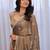 Grey embellished embroidered silk cotton heavy work saree