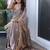 Grey embellished embroidered silk cotton heavy work saree
